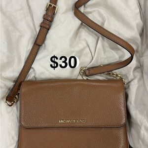Michael Kors Tan Crossbody Bag with Gold Accents